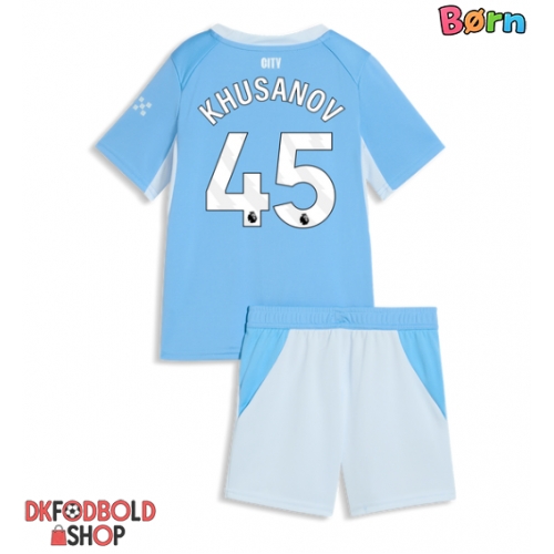 Manchester City Abdukodir Khusanov #45 Hjemmebanesæt Børn 2026-27 Kort ærmer (+ korte bukser)